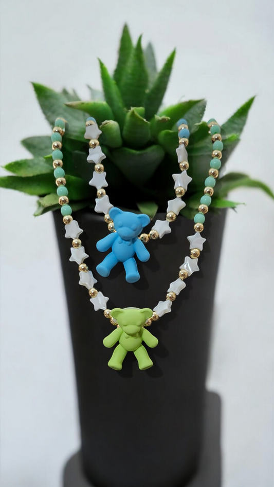 Neon Bear Necklace